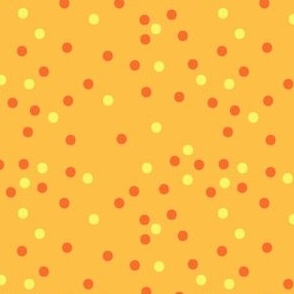 Cute Fall Polka Dot Coordinating Ditsy Blender Print in Orange, Yellow and Gold
