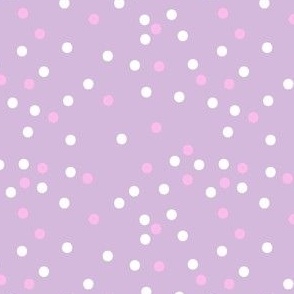 Cute Polka Dot Coordinating Ditsy Blender Print in Purple, Pink and White