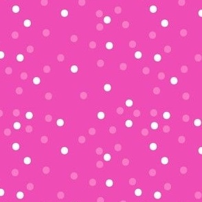 Cute Barbie Polka Dot Coordinating Ditsy Blender Print in Hot Pink, Pale Pink and White