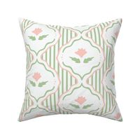 Chloe floral stripes pink and green