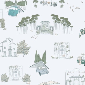 Modern toile featuring Italy's historic sights