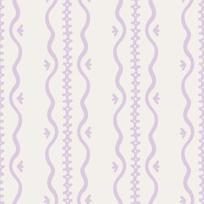 Lilah lilac purple scalloped stripe