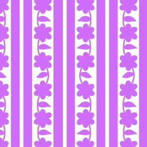 Purple Floral Stripes 