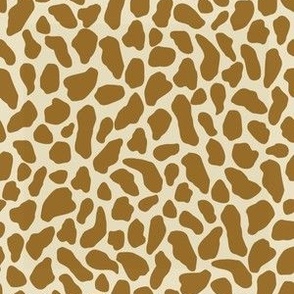 Medium scale traditional and modern animal print in in russet brown and beige.
