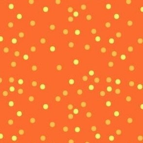 Cute Fall Polka Dot Coordinating Ditsy Blender Print in Light Orange, Yellow and Dark Orange