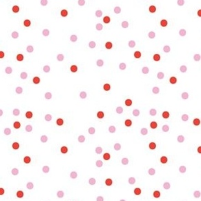 Cute Valentines Polka Dot Coordinating Ditsy Blender Print in Red, Pink and White