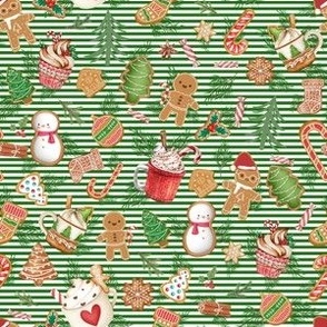 Christmas Treats with Green Stripes