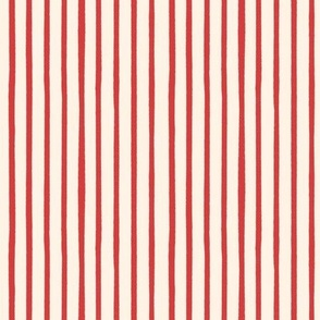 Christmas stripe - red and cream