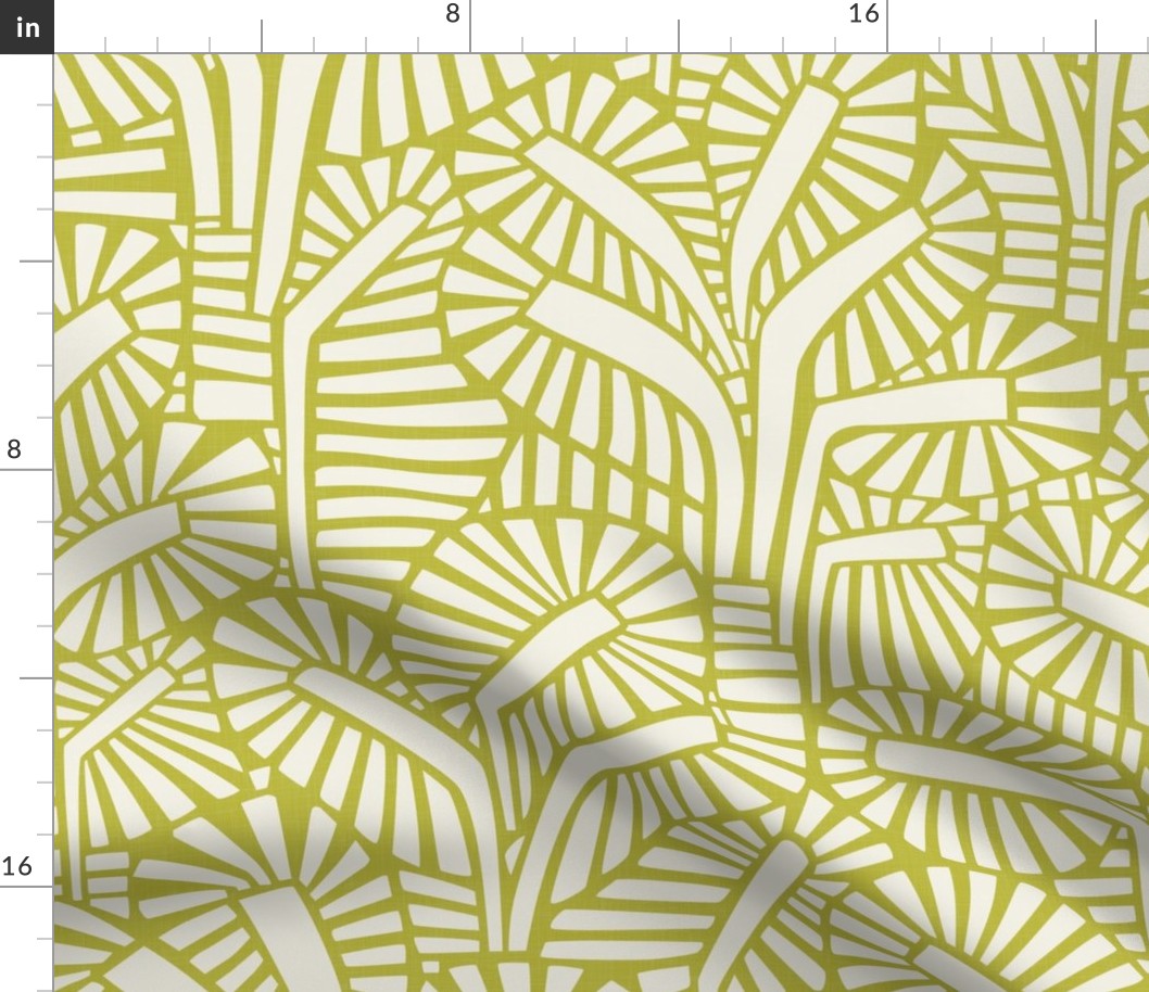 African Nature - Modern Palm Trees on Apple Green / Large