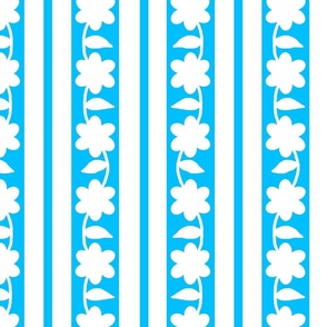 Sky Blue Floral Stripes 2