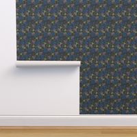 Dreamy Garden Dark Floral |  Patriot Blue | Med Scale