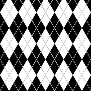 medium black and white argyle