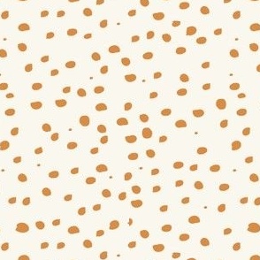 Tossed- Rust, Dark , Orange spotted marks on cream, bone, warm white, beige- Childrens Coordinate  fabric or playroom, nursery wallpaper trends