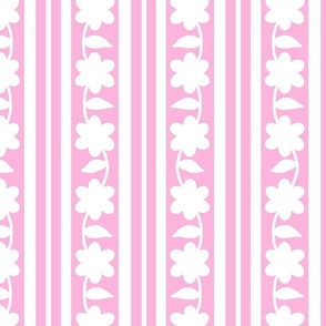 Pink Floral Stripes