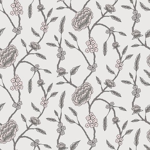 Chinoiserie Trailing Floral in Light Gray