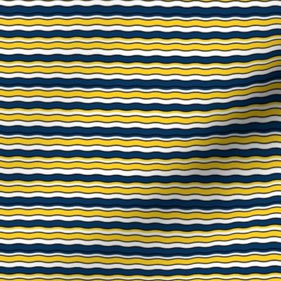 Small Scale Team Spirit Football Wavy Stripes in University of Michigan Wolverines Colors Maize Yellow and Blue