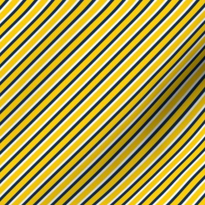 Bigger Scale Team Spirit Football Sporty Diagonal Stripes in University of Michigan Wolverines Colors Maize Yellow and Blue