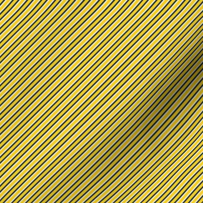 Smaller Scale Team Spirit Football Sporty Diagonal Stripes in University of Michigan Wolverines Colors Maize Yellow and Blue