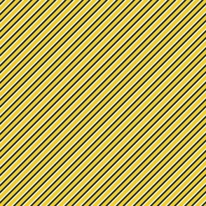 Smaller Scale Team Spirit Football Sporty Diagonal Stripes in University of Michigan Wolverines Colors Maize Yellow and Blue