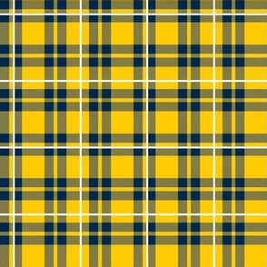 Smaller Scale Team Spirit Football Plaid in University of Michigan Wolverines Colors Maize Yellow and Blue