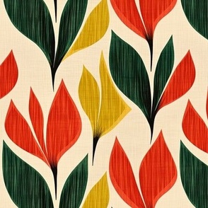 Barkcloth Abstract Floral