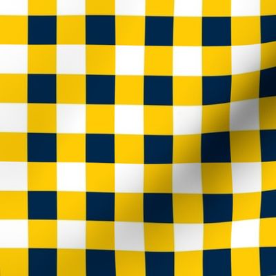 Small Scale Team Spirit Football Bold Checkerboard in University of Michigan Wolverines Colors Maize Yellow and Blue