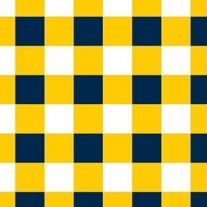 Small Scale Team Spirit Football Bold Checkerboard in University of Michigan Wolverines Colors Maize Yellow and Blue