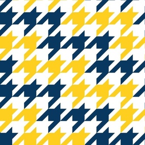 Large Scale Team Spirit Football Houndstooth in University of Michigan Wolverines Colors Maize Yellow and Blue