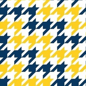 Medium Scale Team Spirit Football Houndstooth in University of Michigan Wolverines Colors Maize Yellow and Blue