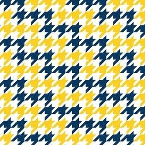 Small Scale Team Spirit Football Houndstooth in University of Michigan Wolverines Colors Maize Yellow and Blue
