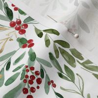 Mistletoe, Holly and Berries Christmas Floral