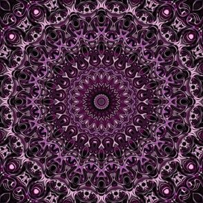 Magenta Mandala Kaleidoscope Medallion Flower