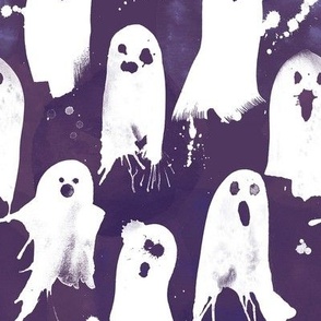 paint splattered ghosts purple 8 inch