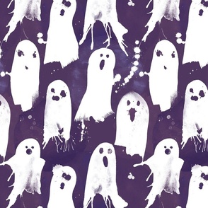 paint splattered ghosts purple 12 inch