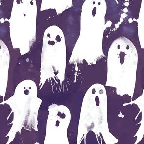 paint splattered ghosts purple 16 inch