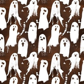 paint splattered ghosts brown 4 inch