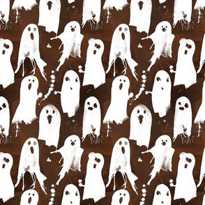 paint splattered ghosts brown 8 inch