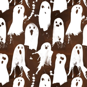 paint splattered ghosts brown 12 inch