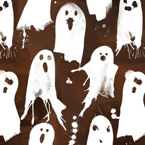 paint splattered ghosts brown 16 inch