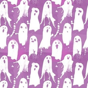 paint splattered ghosts lavender 4 inch