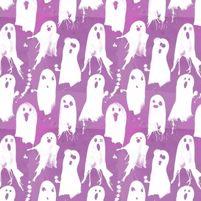 paint splattered ghosts lavender 8 inch