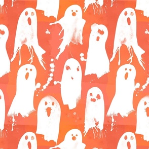 paint splattered ghosts orange 12 inch