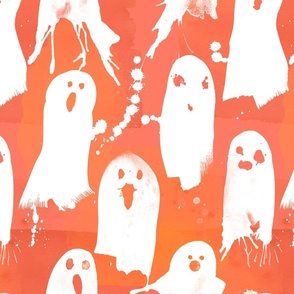 paint splattered ghosts orange 16 inch