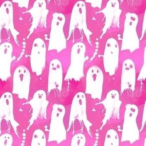 paint splattered ghosts pink 4 inch