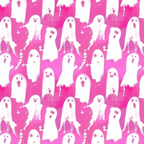 paint splattered ghosts pink 8 inch