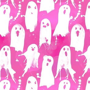 paint splattered ghosts pink 12 inch