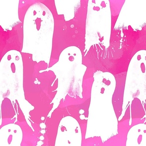 paint splattered ghosts pink 16 inch