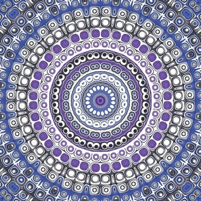 Purple and Blue Mandala Kaleidoscope Medallion 