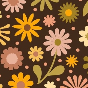 Groovy flowers pattern