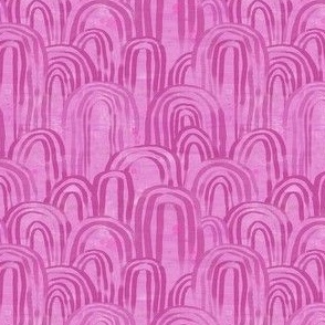 pink arches on canvas 4in